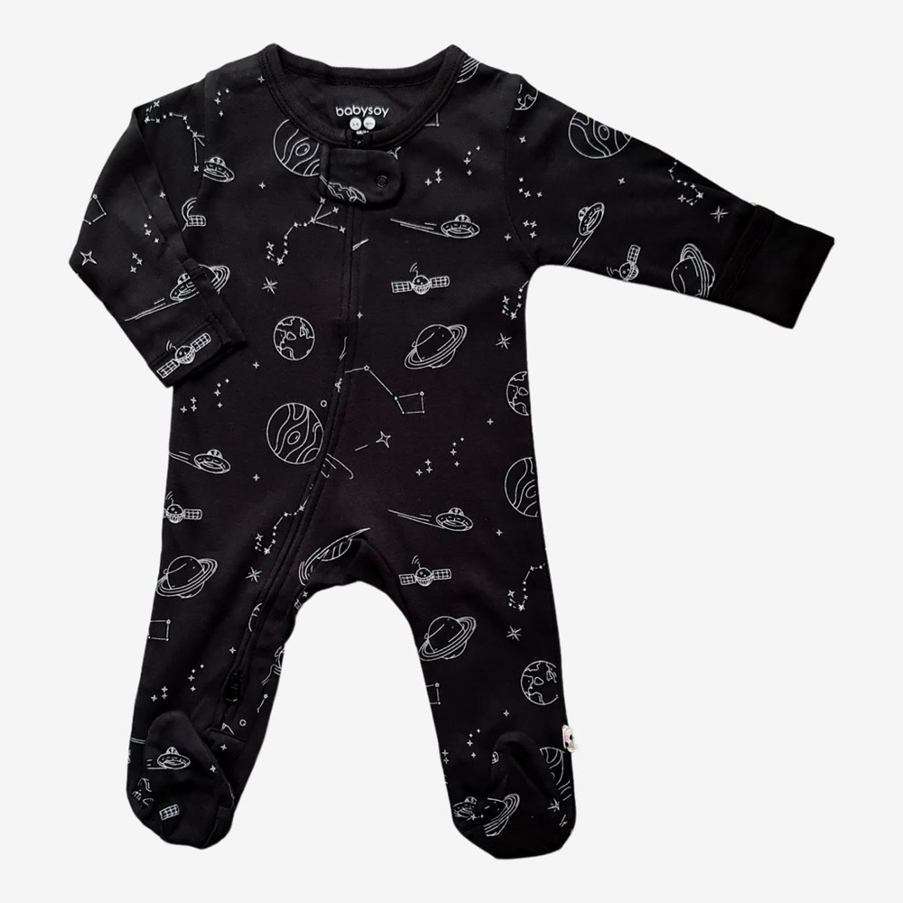 Space Zipper Footie Sleeper Pajamas